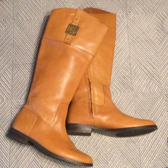 Ralph Lauren 6.5 brown leather boots for women - Picture 2 of 8